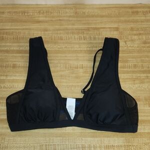 CupShe Onyx Mesh Bikini Top, size L